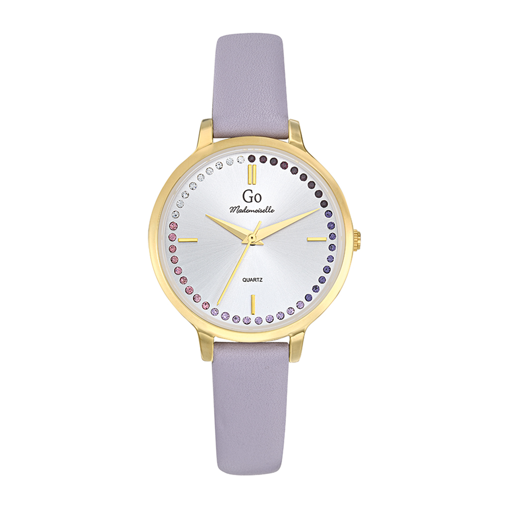 Montre Femme Boîtier Doré Bracelet Cuir Violet - 699500