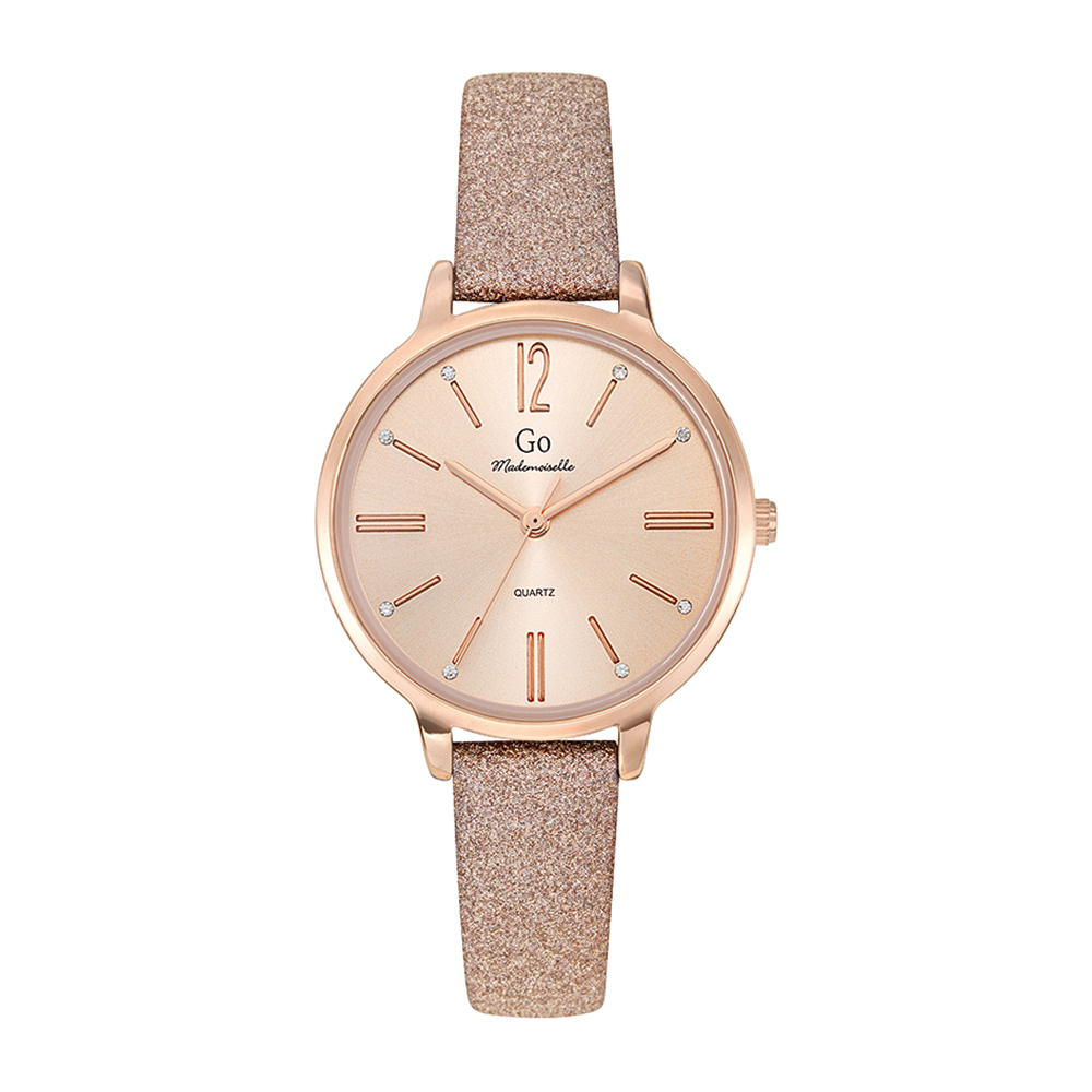 Montre Femme Boîtier Doré rose Bracelet Cuir rose - 699560