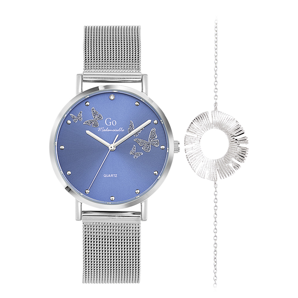 Montre Femme Boîtier Argenté Bracelet Métal Argenté - 694304