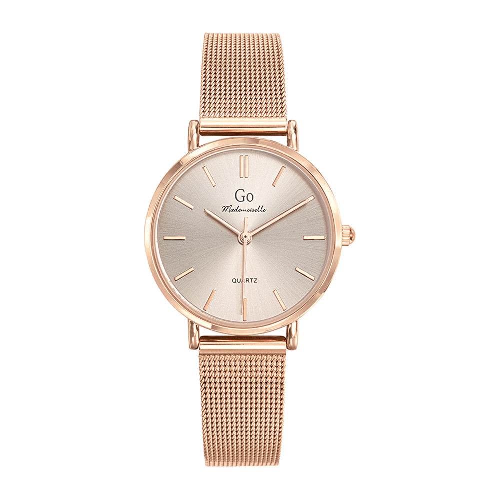 Montre Femme Boîtier Or Bracelet Métal Doré rose - 695431