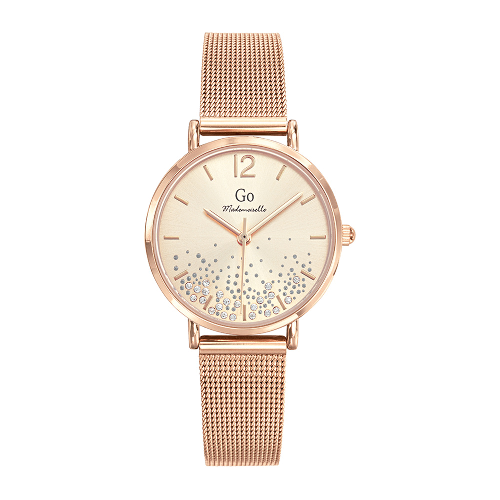 Montre Femme Boîtier Or Bracelet Métal Doré rose - 695434