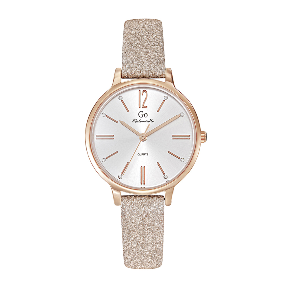 Montre Femme Boîtier Doré rose Bracelet Cuir rose - 699559