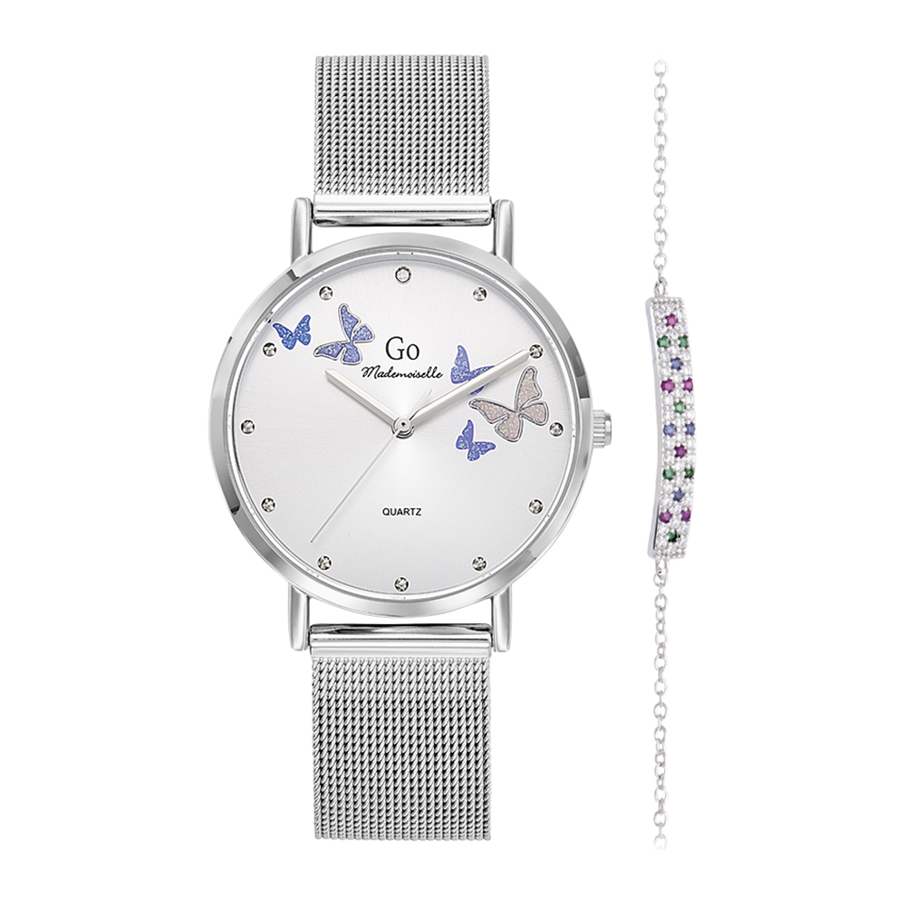 Montre Femme Boîtier Argenté Bracelet Métal Argenté - 694311