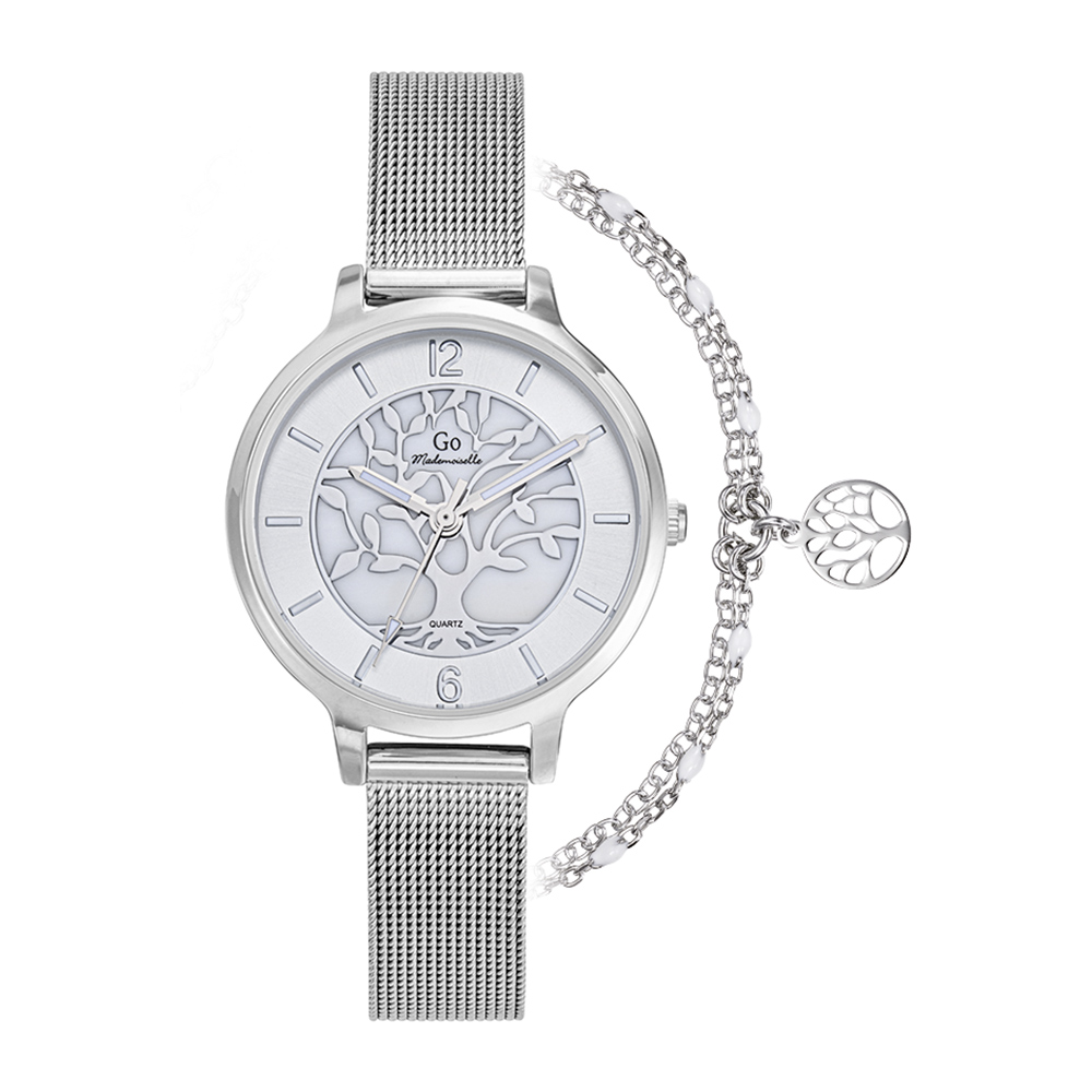 Montre Femme Boîtier Argenté Bracelet Métal Argenté - 694322