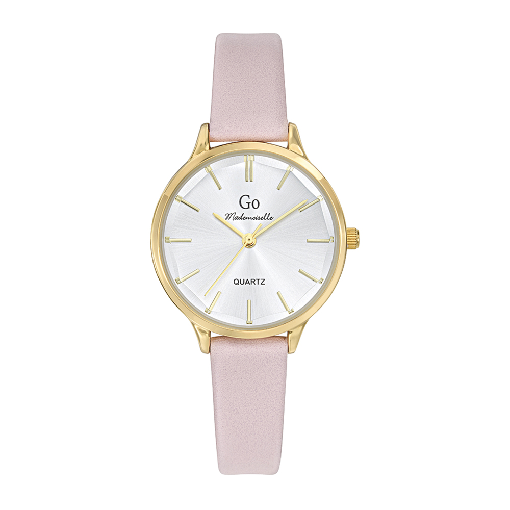 Montre Femme Boîtier Doré Bracelet Synthétique Rose - 699484