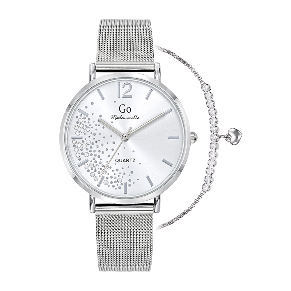 Montre Femme Boîtier Argenté Bracelet Métal Argenté - 694321