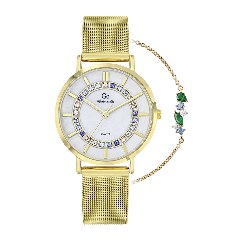 Montre Femme Boîtier Doré Bracelet Métal Doré - 694327