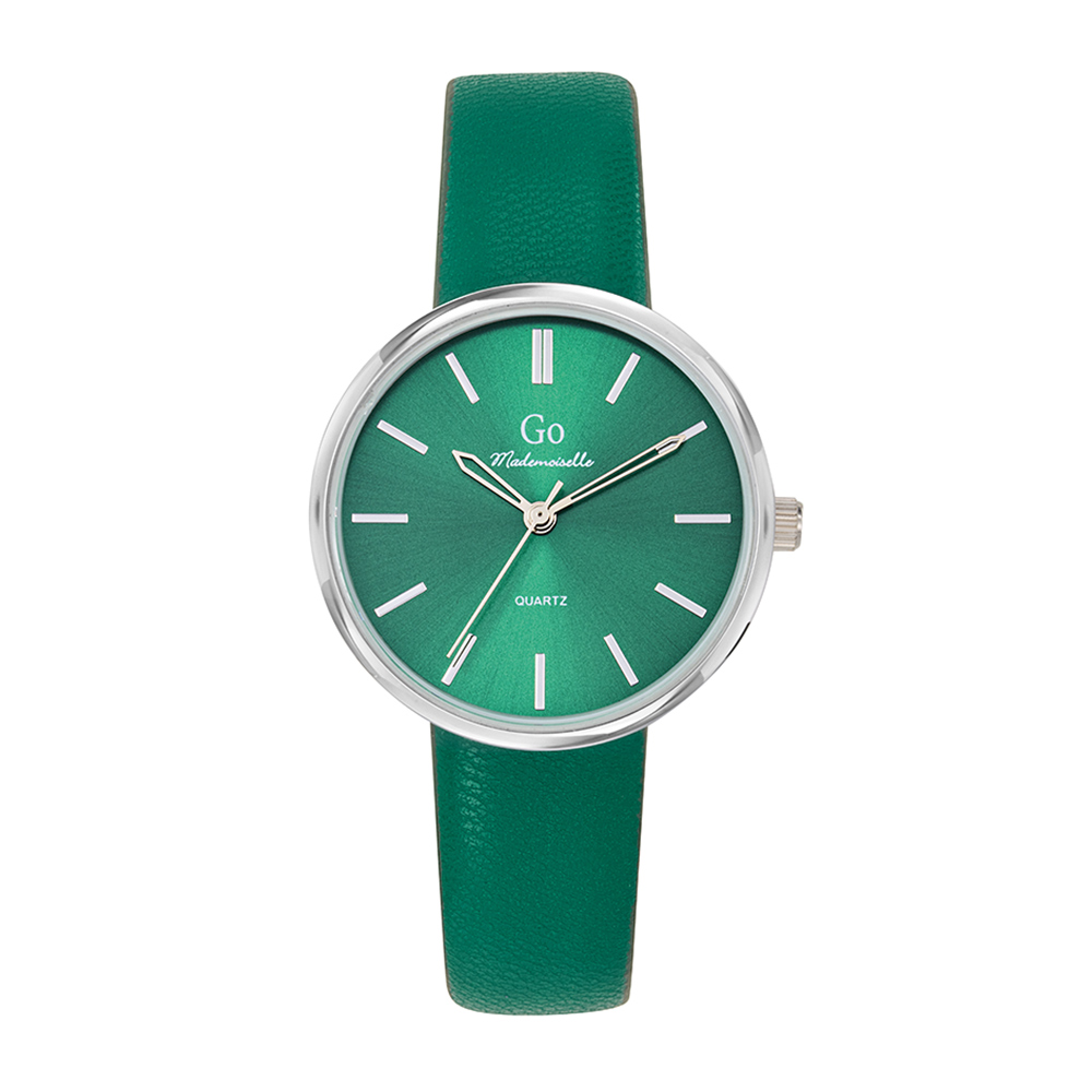 Montre Femme Boîtier Argenté Bracelet Synthétique Vert - 699336