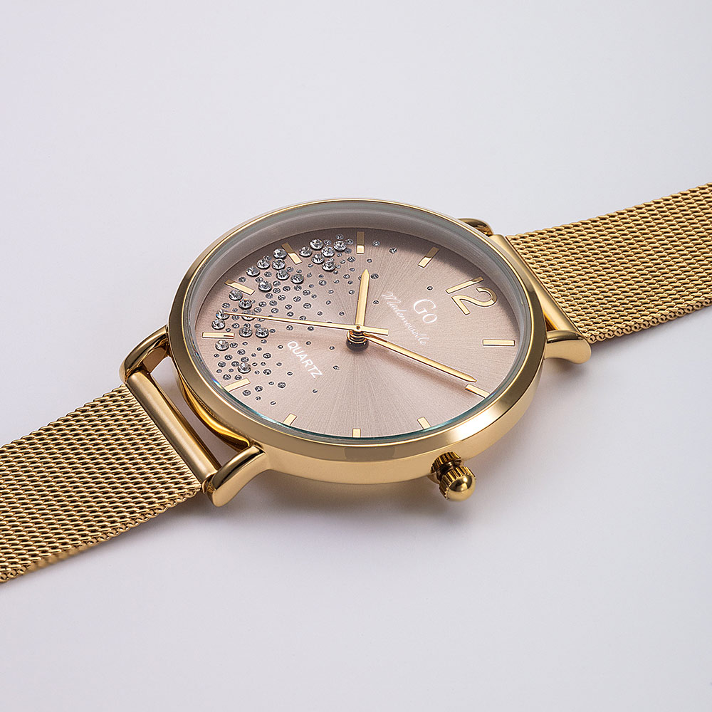 Montre Femme Boîtier Doré Bracelet Métal Doré - 695354 – Image 2