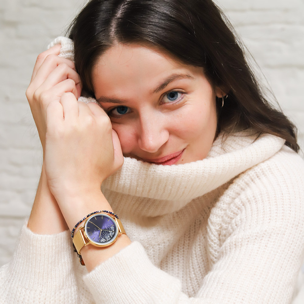 Montre Femme Boîtier Doré Bracelet Métal Doré - 695355 – Image 3