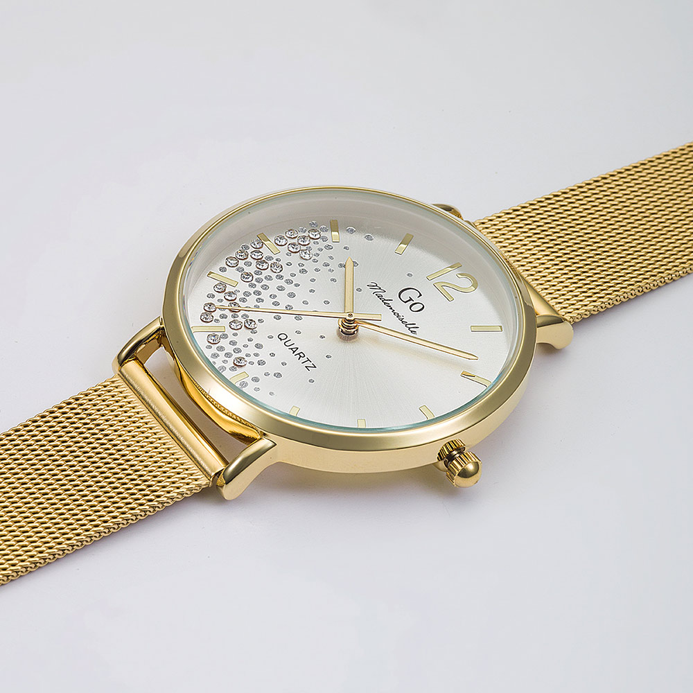 Montre Femme Boîtier Doré Bracelet Métal Doré - 695367 – Image 2