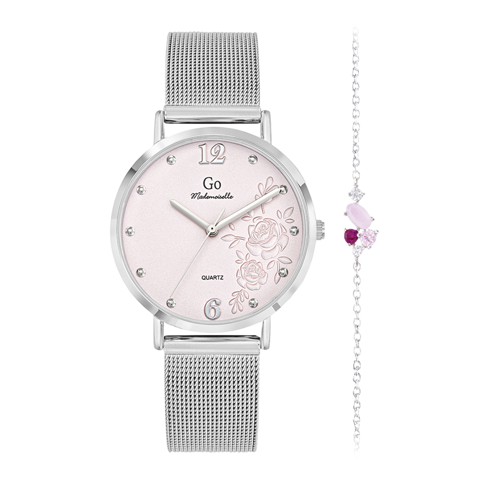 Montre Femme Boîtier Argenté Bracelet Métal Argenté - 695380