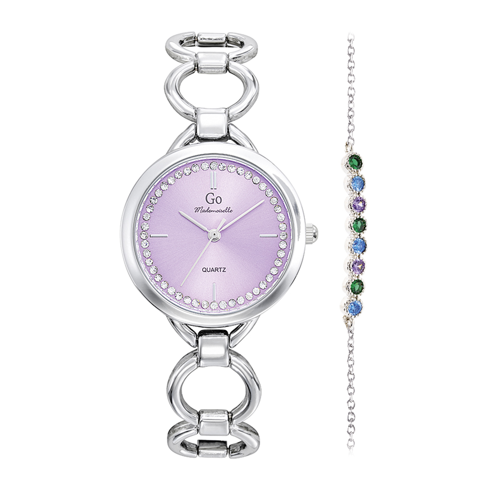 Montre Femme Boîtier Argenté Bracelet Métal Argenté - 695404