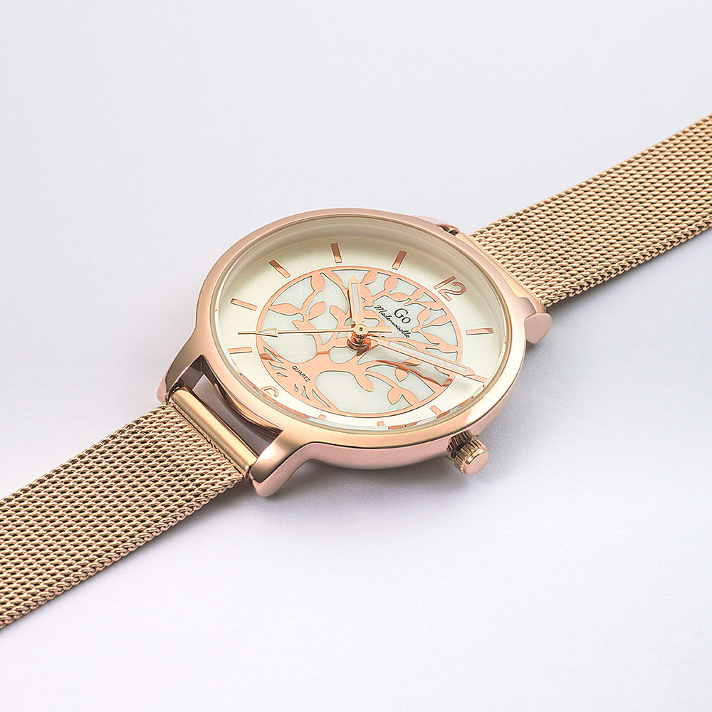 Montre Femme Boîtier Doré rose Bracelet Métal Doré rose - 695493 – Image 2