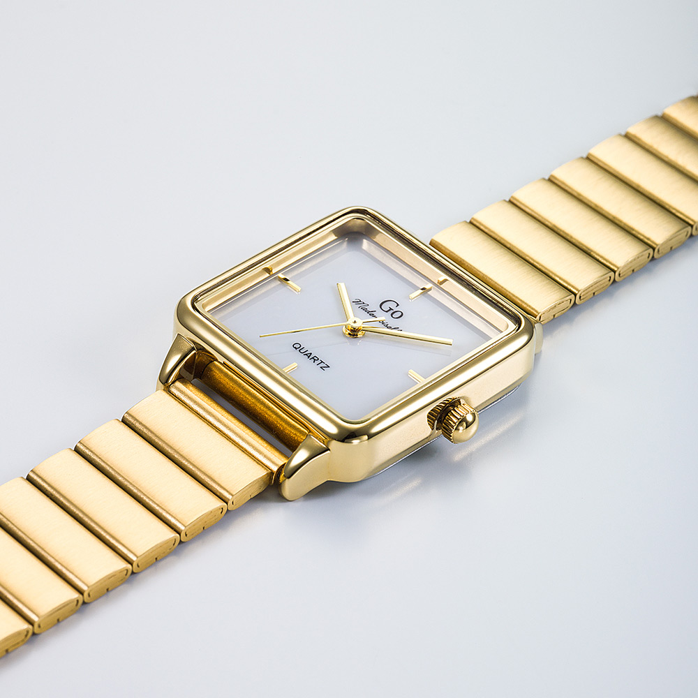 Montre Femme Boîtier Doré Bracelet Métal Doré - 695537 – Image 2