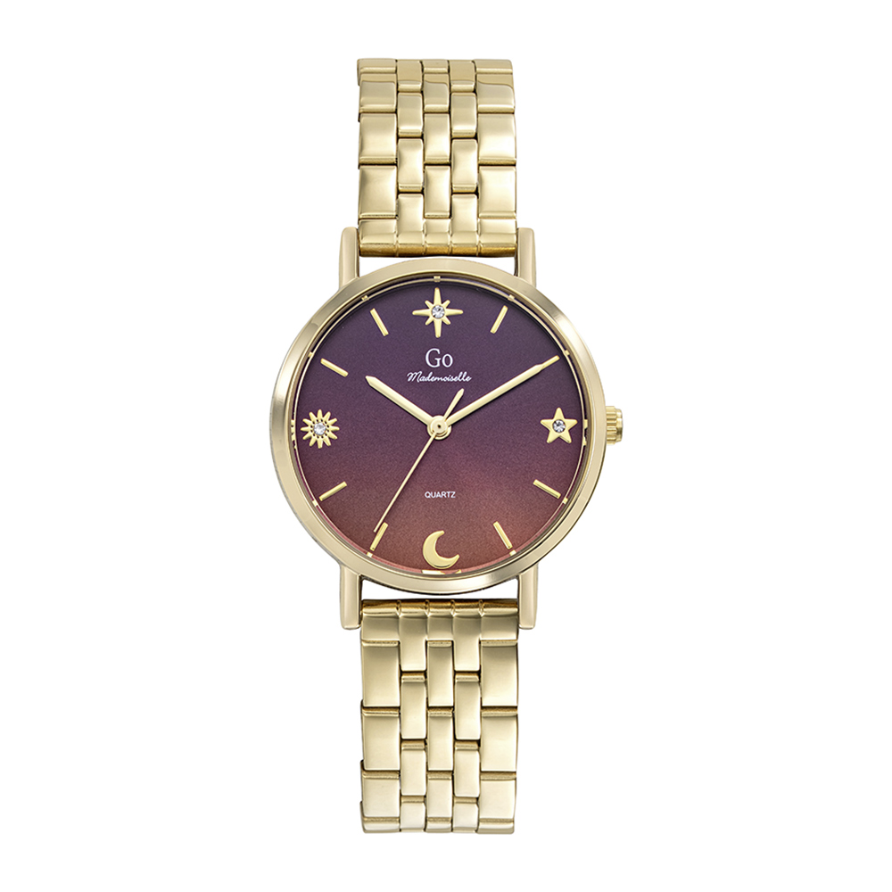Montre Femme Boîtier Doré Bracelet Métal Doré - 695647