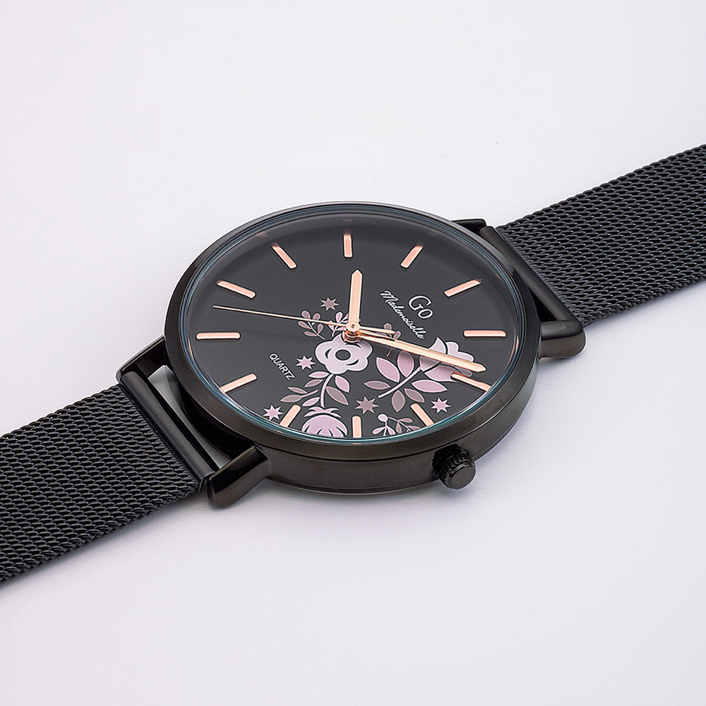 Montre Femme Boîtier Noir Bracelet Métal Noir - 695912 – Image 2