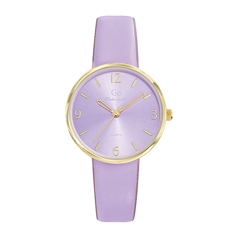 Montre Femme Boîtier Doré Bracelet Synthétique Violet - 699613