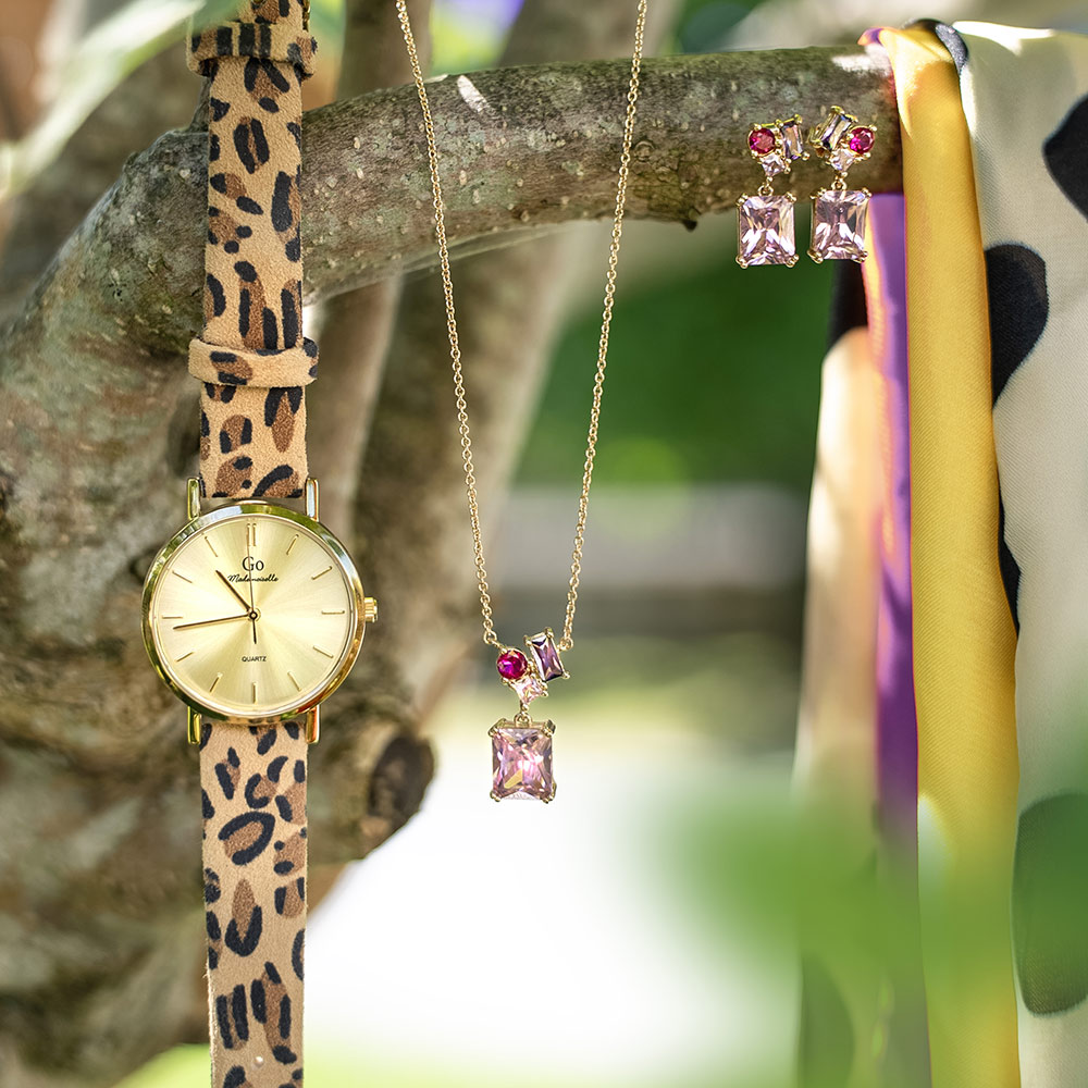 Montre Femme Boîtier Doré Bracelet Cuir Marron - 699636 – Image 3