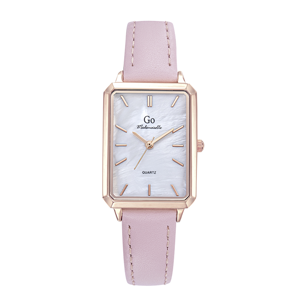 Montre Femme Boîtier Doré rose Bracelet Cuir Rose - 699644