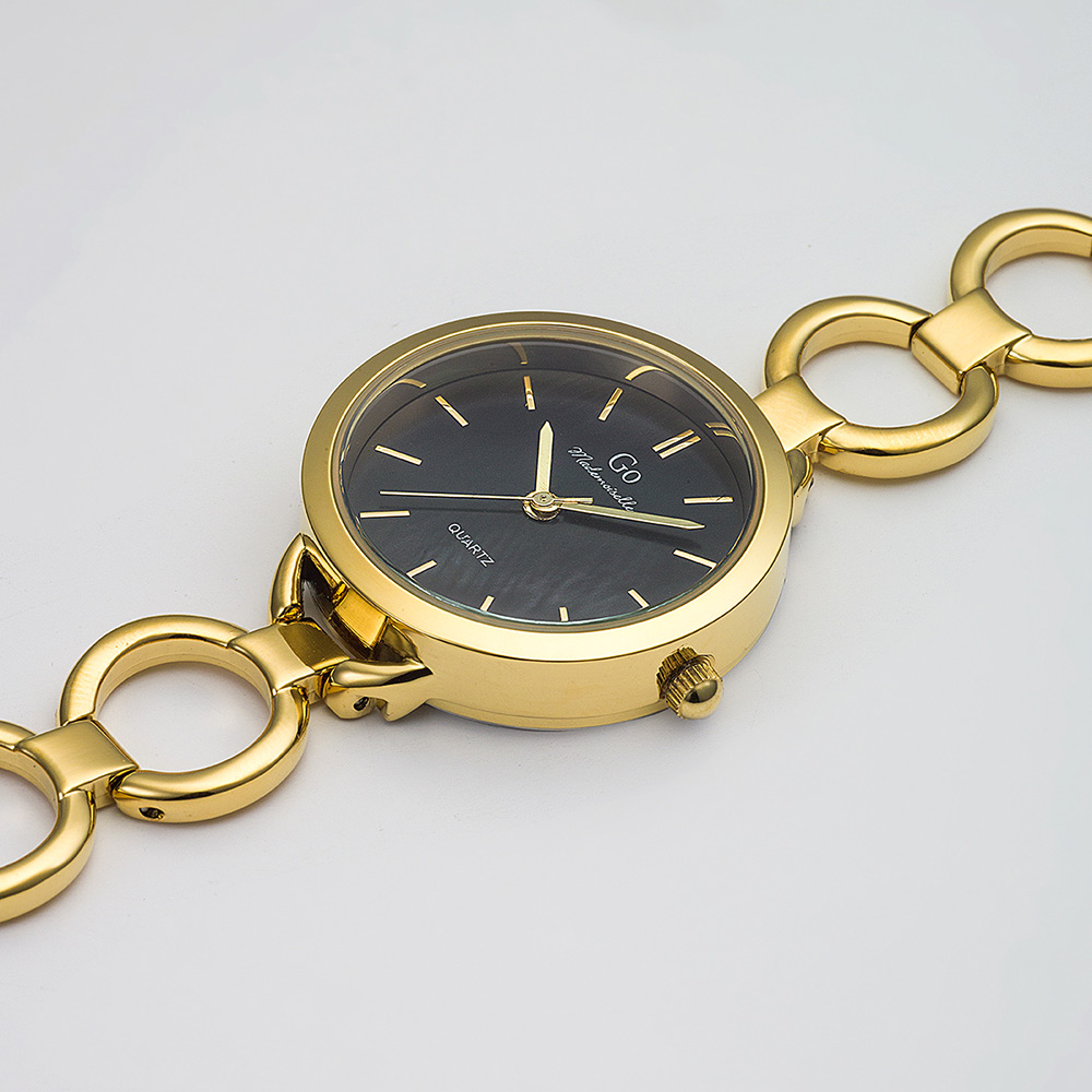 Montre Femme Boîtier Doré Bracelet Métal Doré - 695461 – Image 2