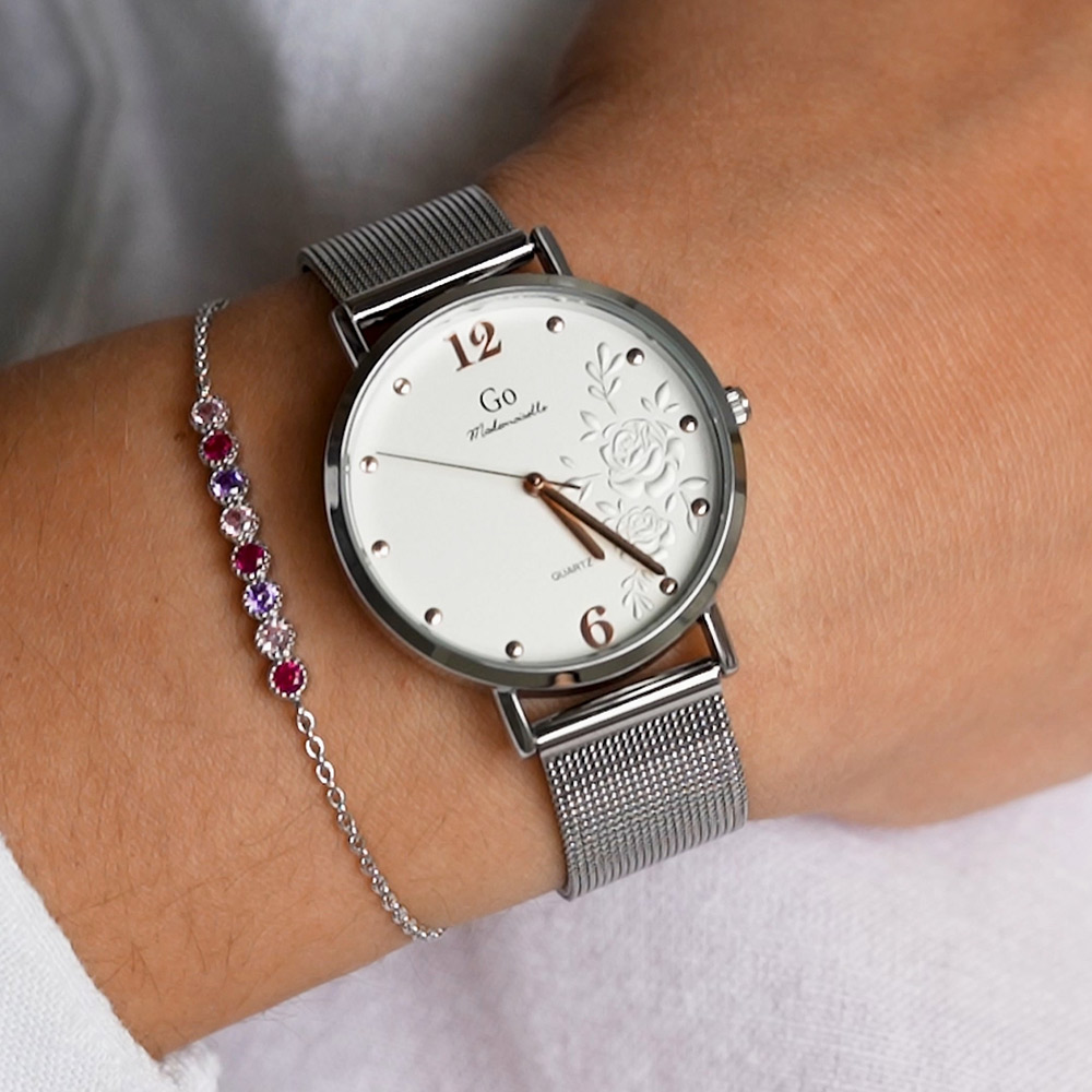 Montre Femme Boîtier Argenté Bracelet Métal Argenté - 695548 – Image 3