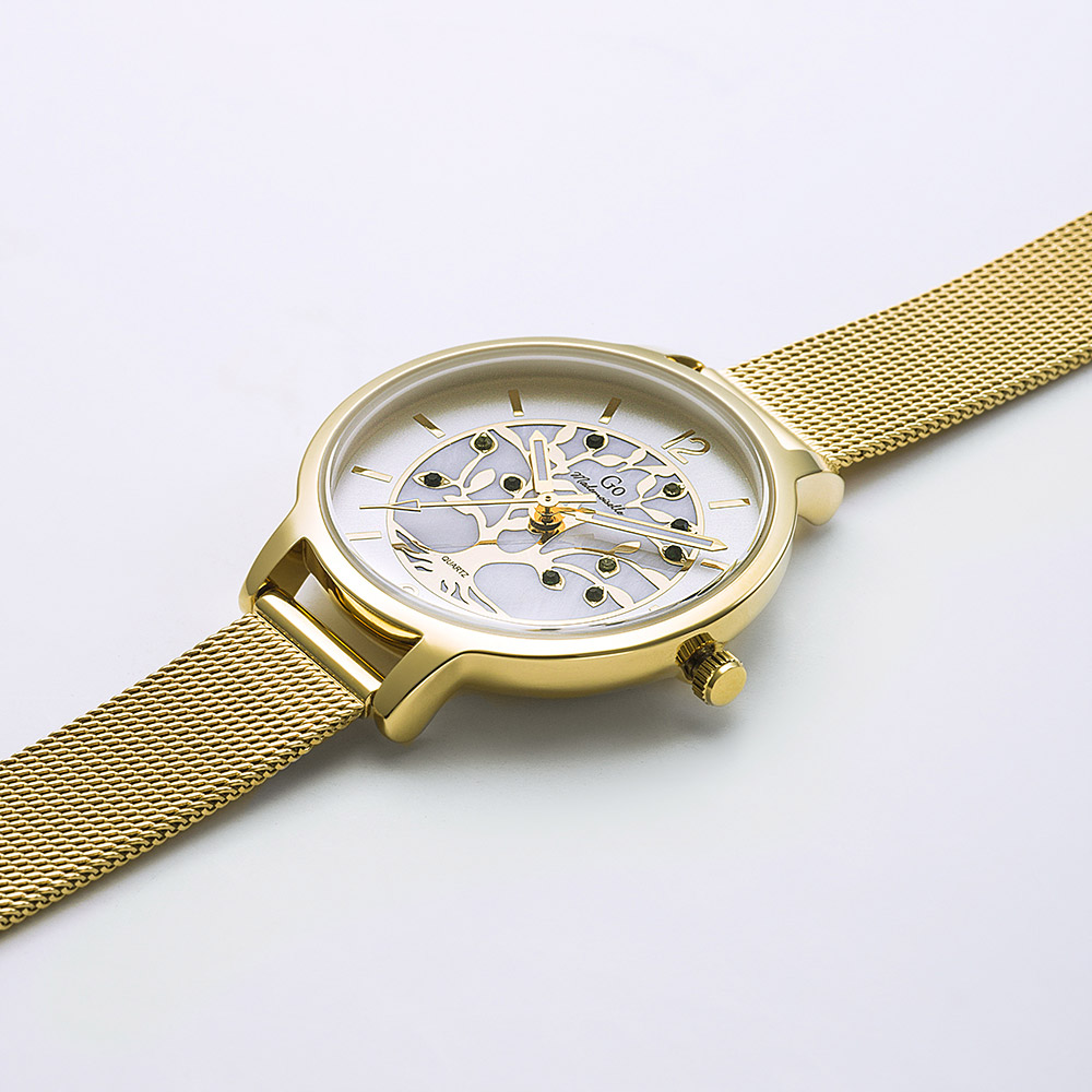 Montre Femme Boîtier Doré Bracelet Métal Doré - 695571 – Image 2