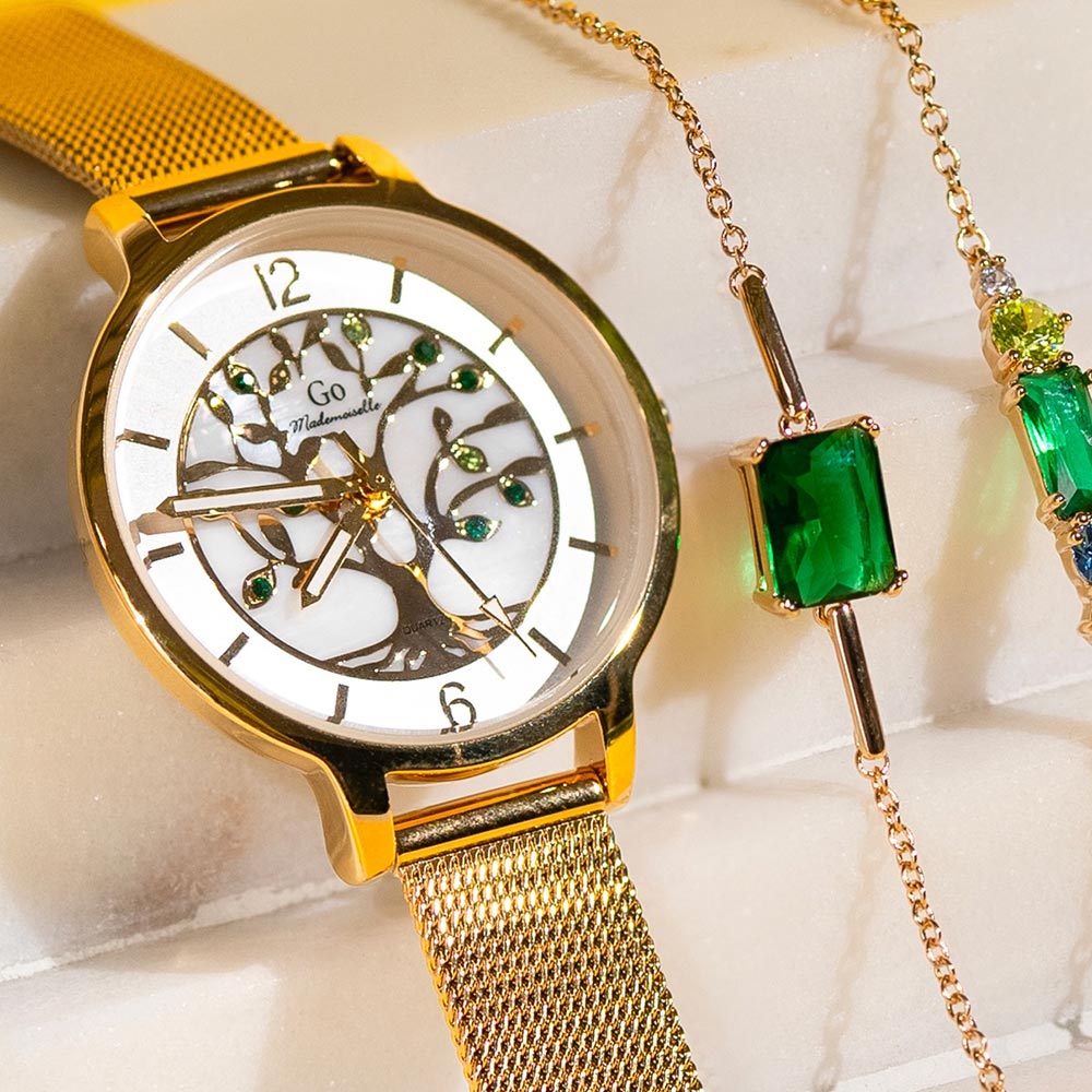 Montre Femme Boîtier Doré Bracelet Métal Doré - 695571 – Image 4