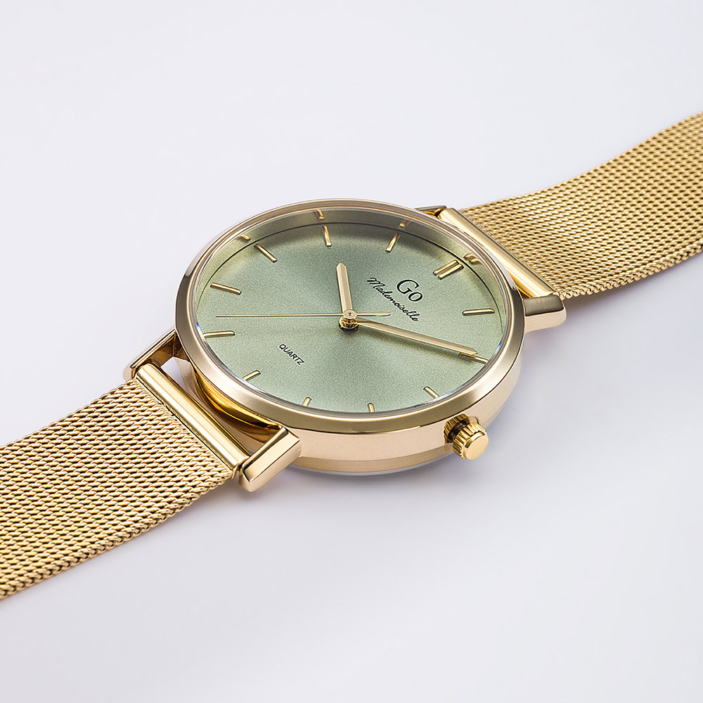 Montre Femme Boîtier Doré Bracelet Métal Doré - 695622 – Image 2