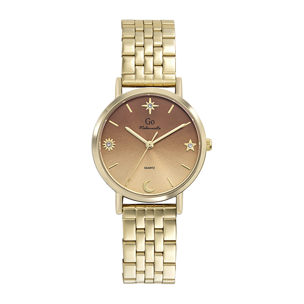 Montre Femme Boîtier Doré Bracelet Métal Doré - 695648