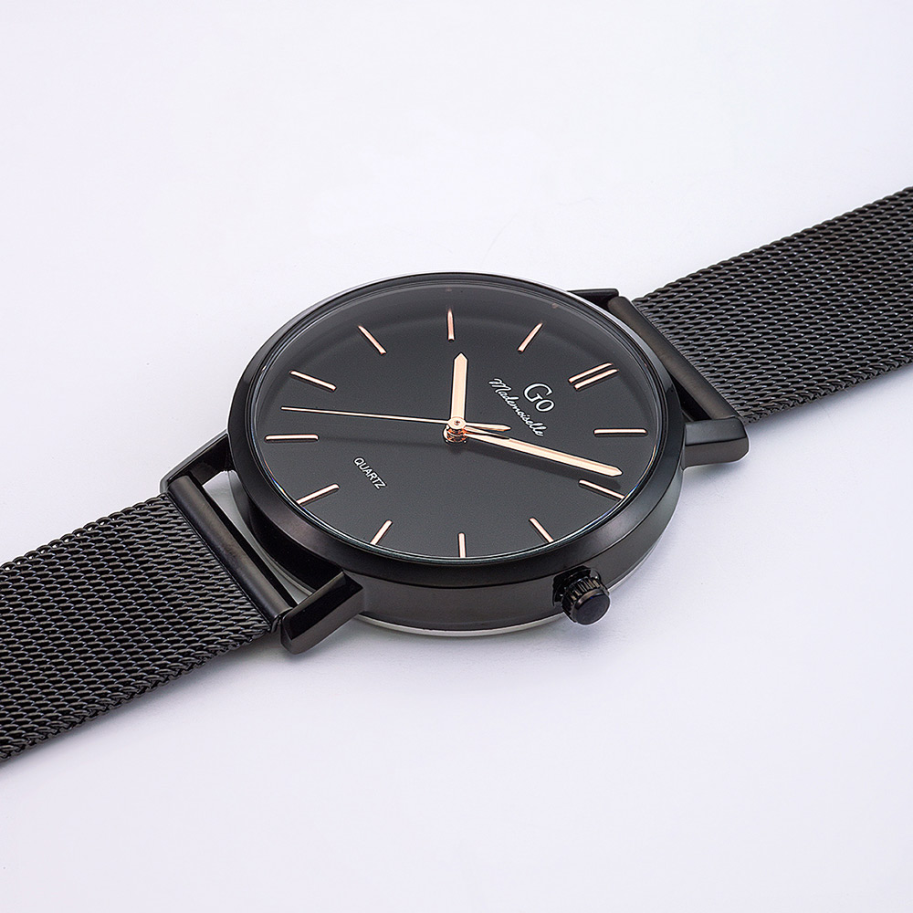 Montre Femme Boîtier Noir Bracelet Métal Noir - 695993 – Image 2