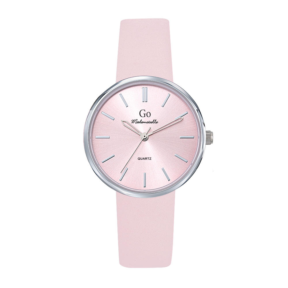 Montre Femme Boîtier Argenté Bracelet synthétique Rose - 699314