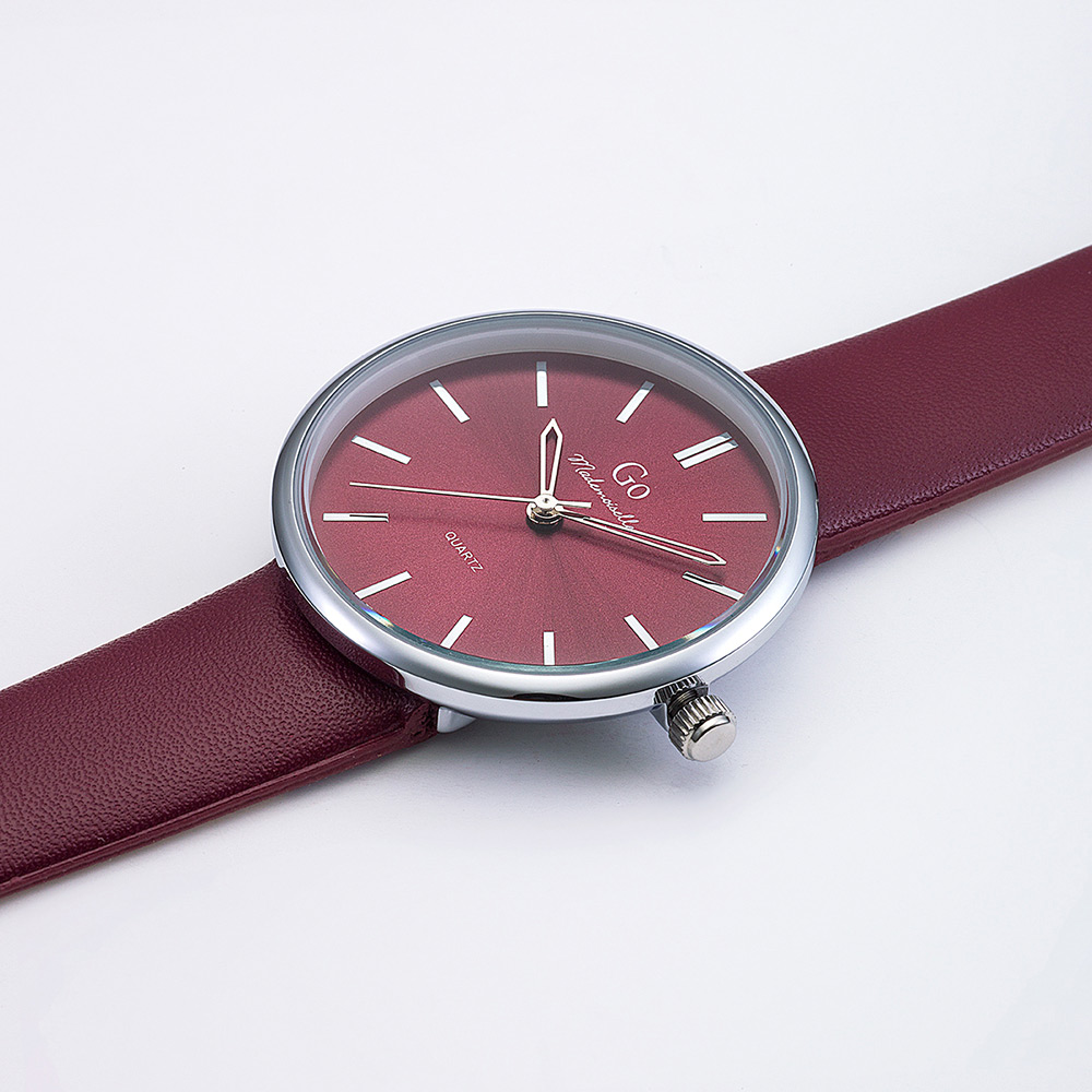 Montre Femme Boîtier Argenté Bracelet Synthétique Violet - 699319 – Image 2