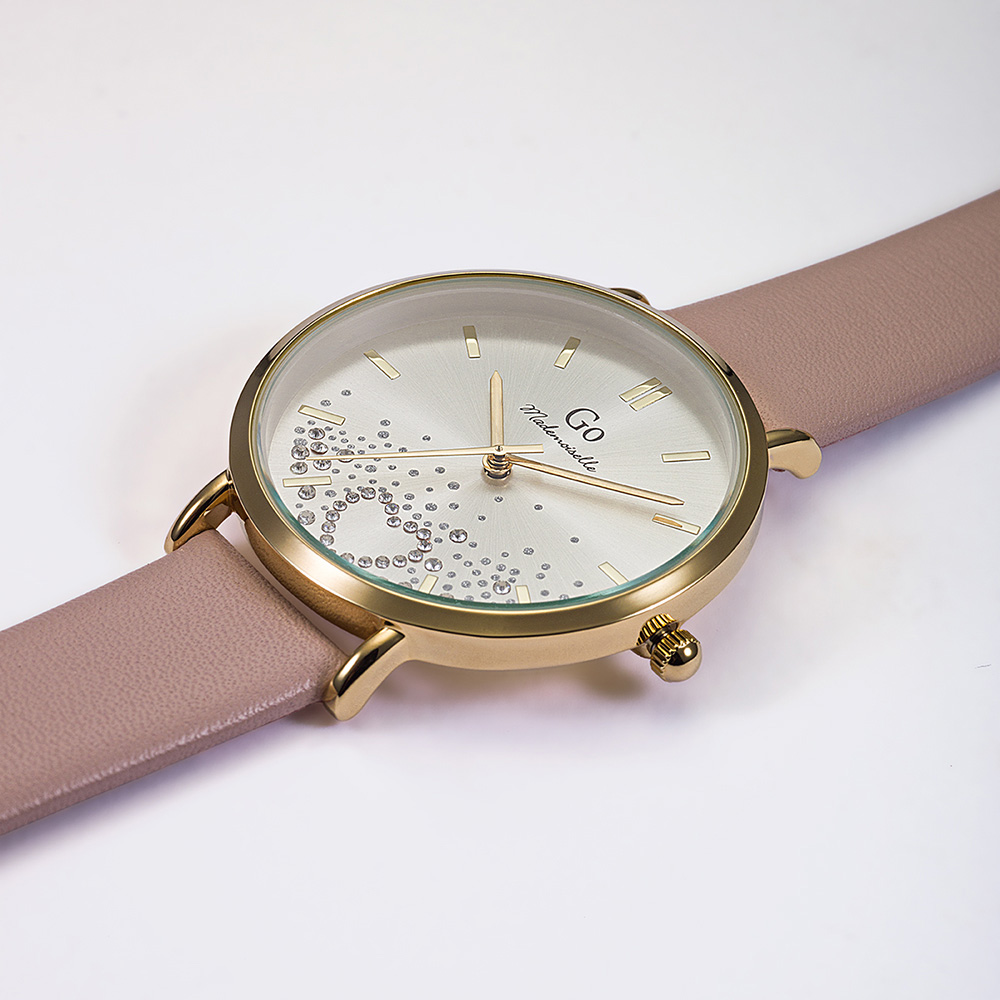 Montre Femme Boîtier Argenté Bracelet Cuir Orange - 699624 – Image 2