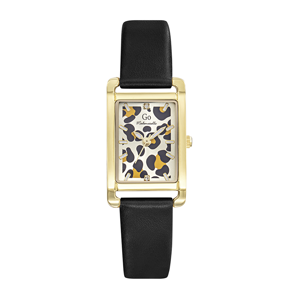 Montre Femme Boîtier Doré Bracelet Cuir Noir - 699632