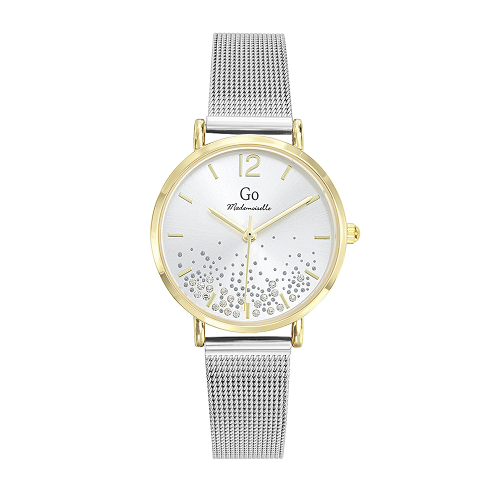 Montre Femme Boîtier Doré Bracelet Métal Argenté - 695576