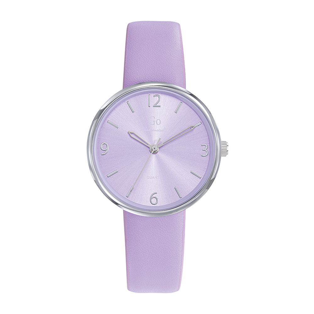 Montre Femme Boîtier Argenté Bracelet Synthétique Violet - 699340