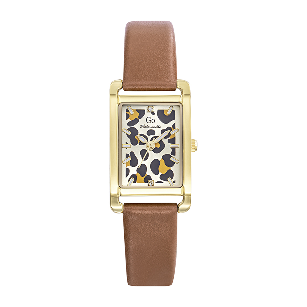 Montre Femme Boîtier Doré Bracelet Cuir Marron - 699633