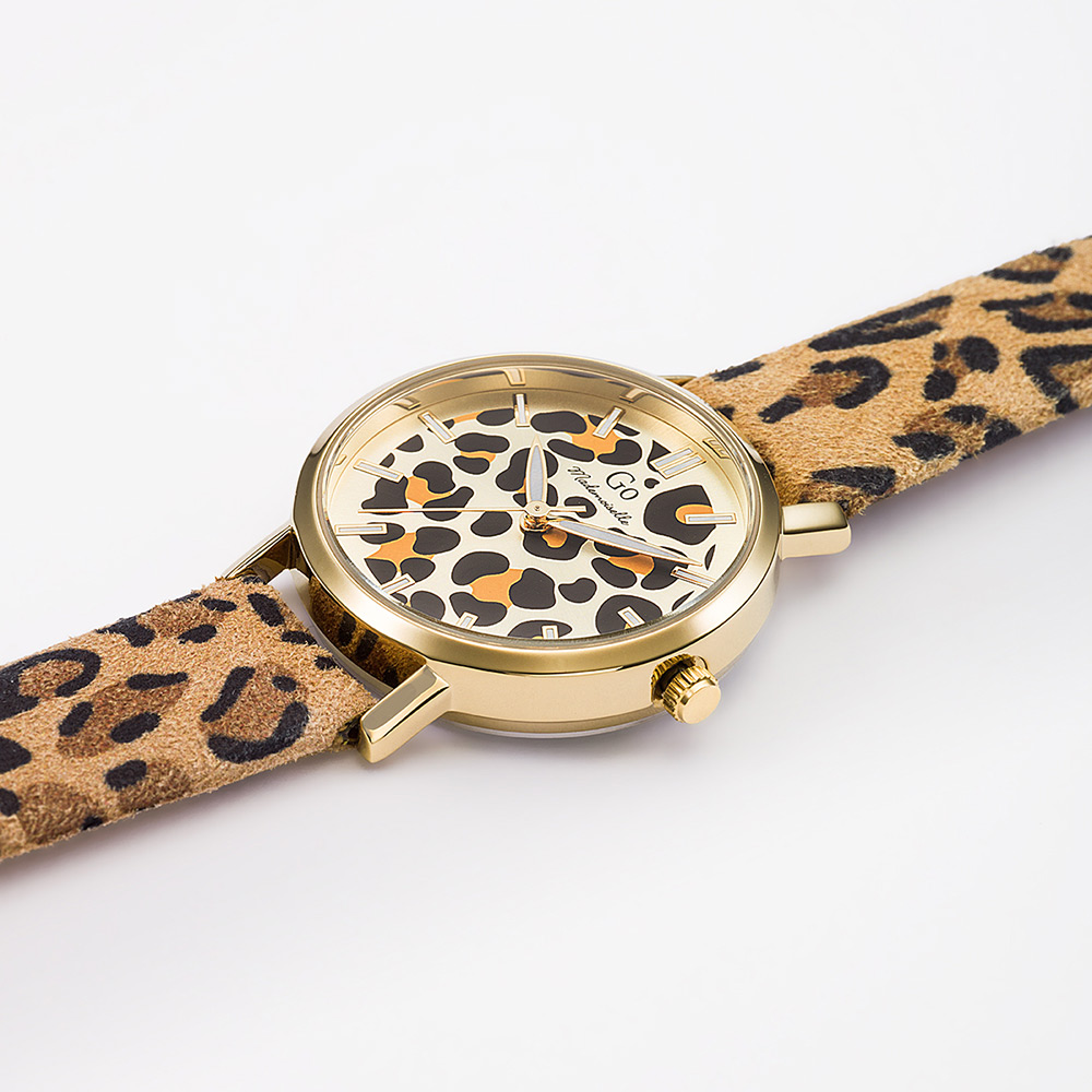 Montre Femme Boîtier Doré Bracelet Cuir Marron - 699635 – Image 2