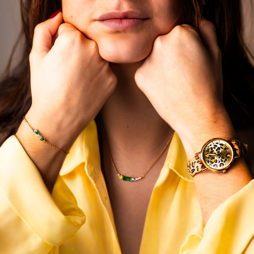 Montre Femme Boîtier Doré Bracelet Cuir Marron - 699635 – Image 4