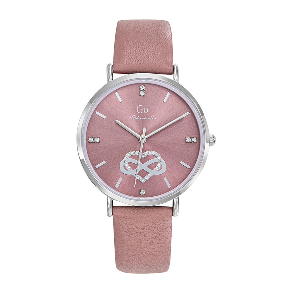 Montre Femme Boîtier Argenté Bracelet Cuir Rose - 699656