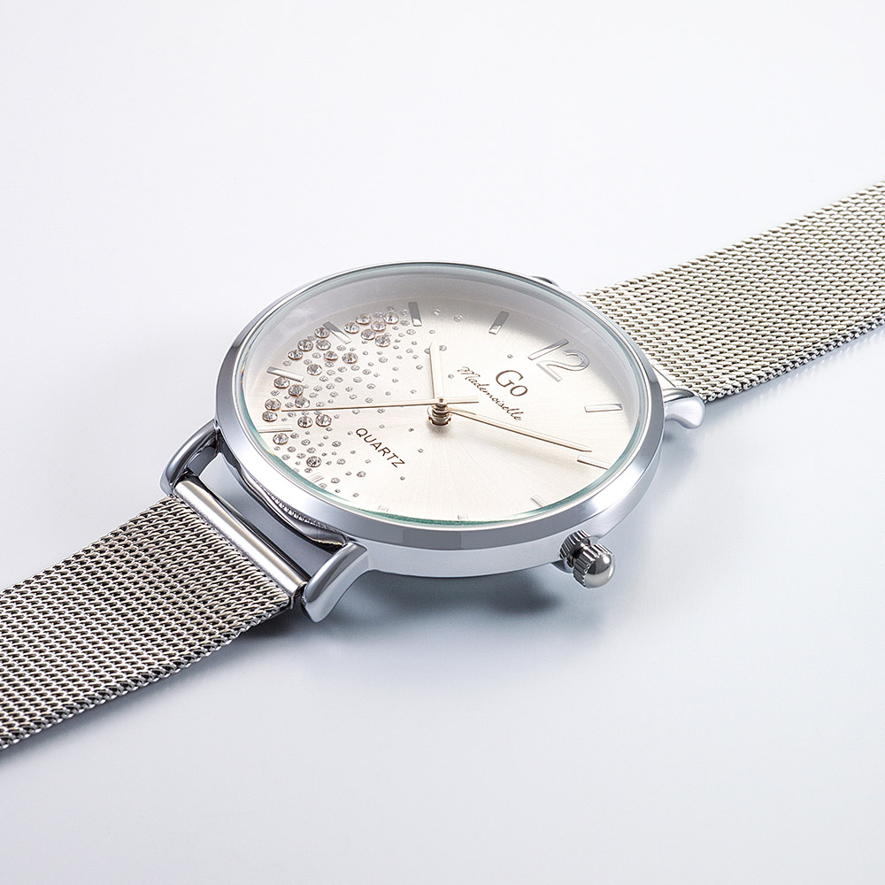 Montre Femme Boîtier Argenté Bracelet Métal Argenté - 695346 – Image 2