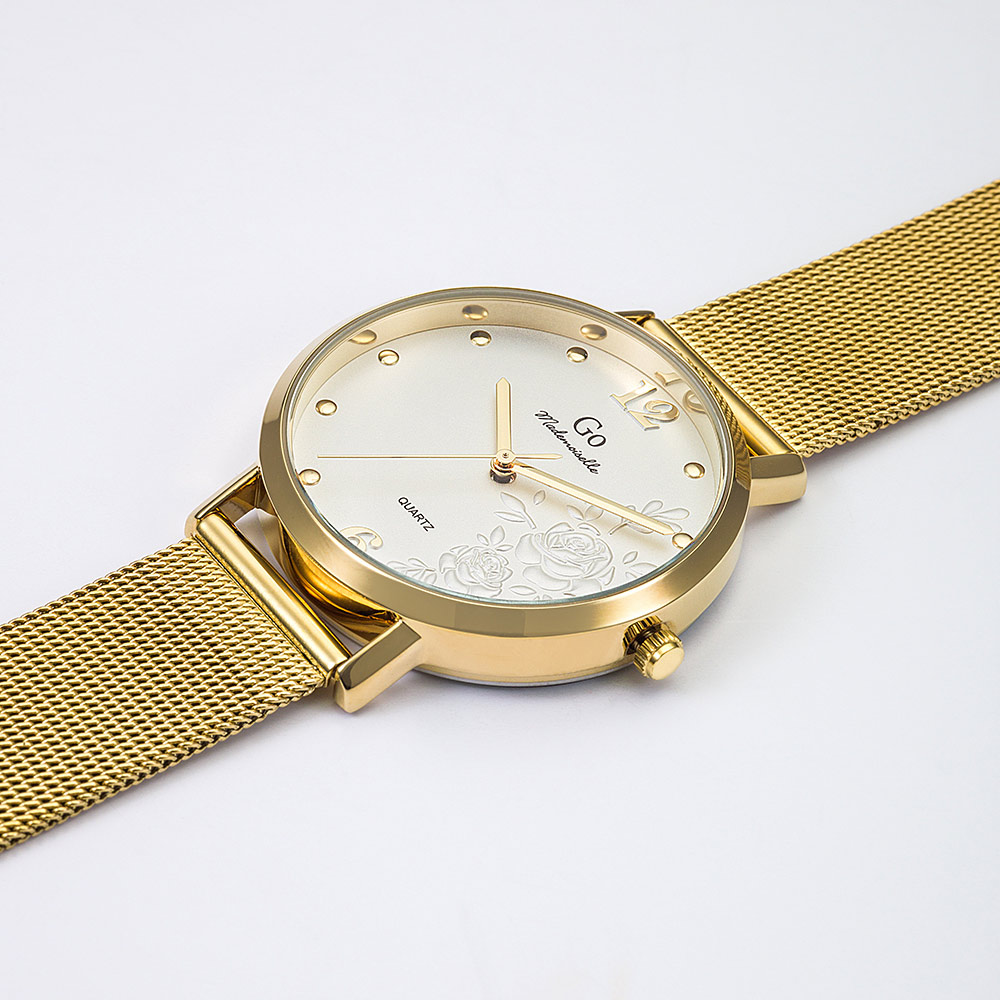 Montre Femme Boîtier Doré Bracelet Métal Doré - 695427 – Image 2