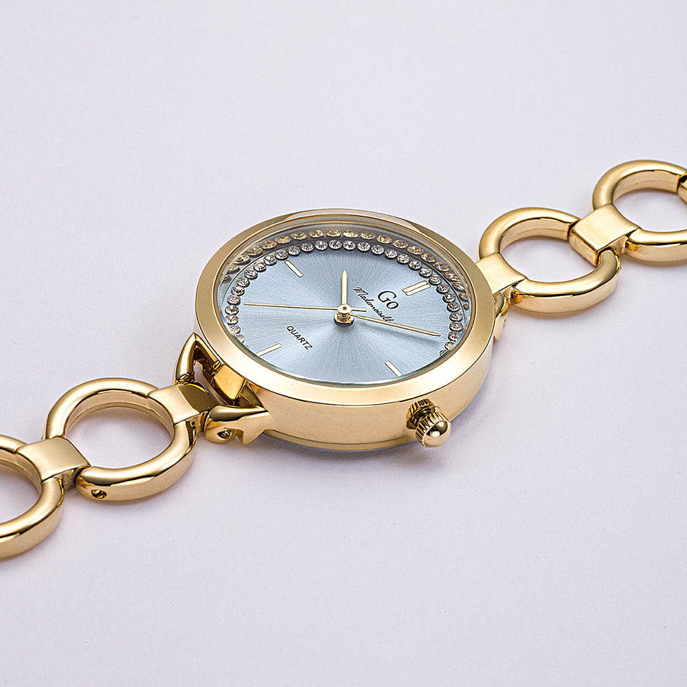 Montre Femme Boîtier Doré Bracelet Métal Doré - 695516 – Image 2