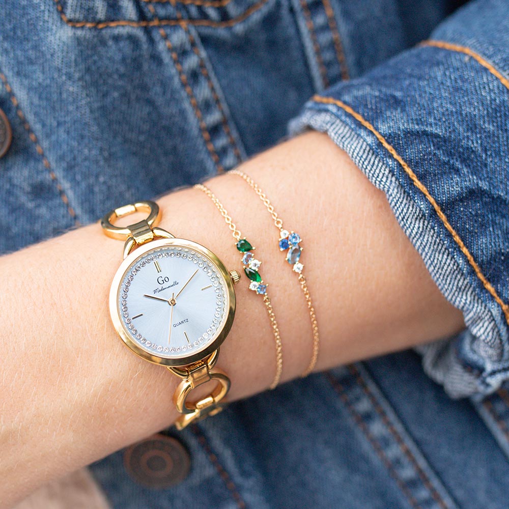 Montre Femme Boîtier Doré Bracelet Métal Doré - 695516 – Image 3