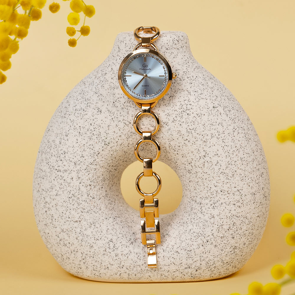 Montre Femme Boîtier Doré Bracelet Métal Doré - 695516 – Image 4