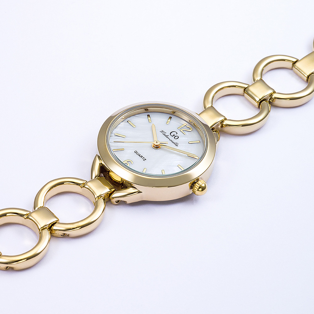 Montre Femme Boîtier Doré Bracelet Métal Doré - 695521 – Image 2