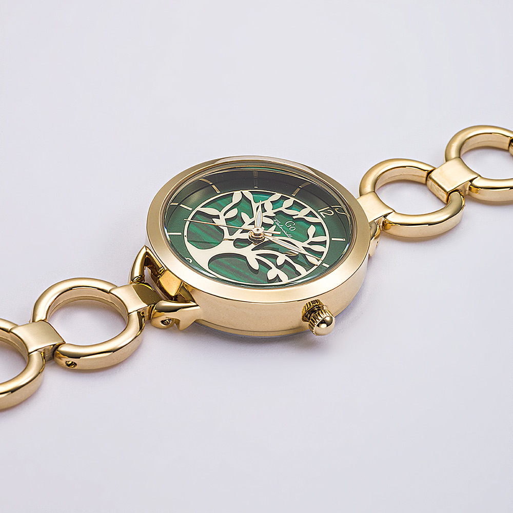 Montre Femme Boîtier Doré Bracelet Métal Doré - 695557 – Image 2