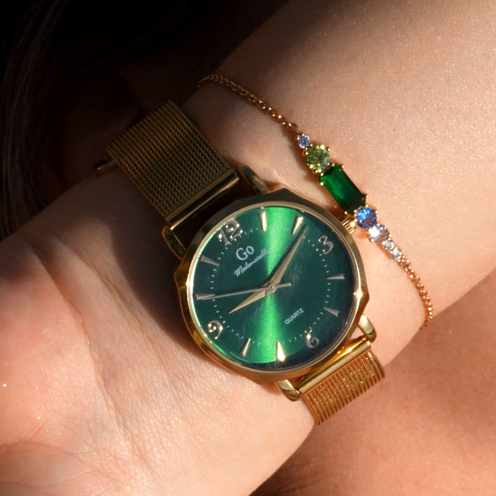 Montre Femme Boîtier Doré Bracelet Métal Doré - 695567 – Image 4