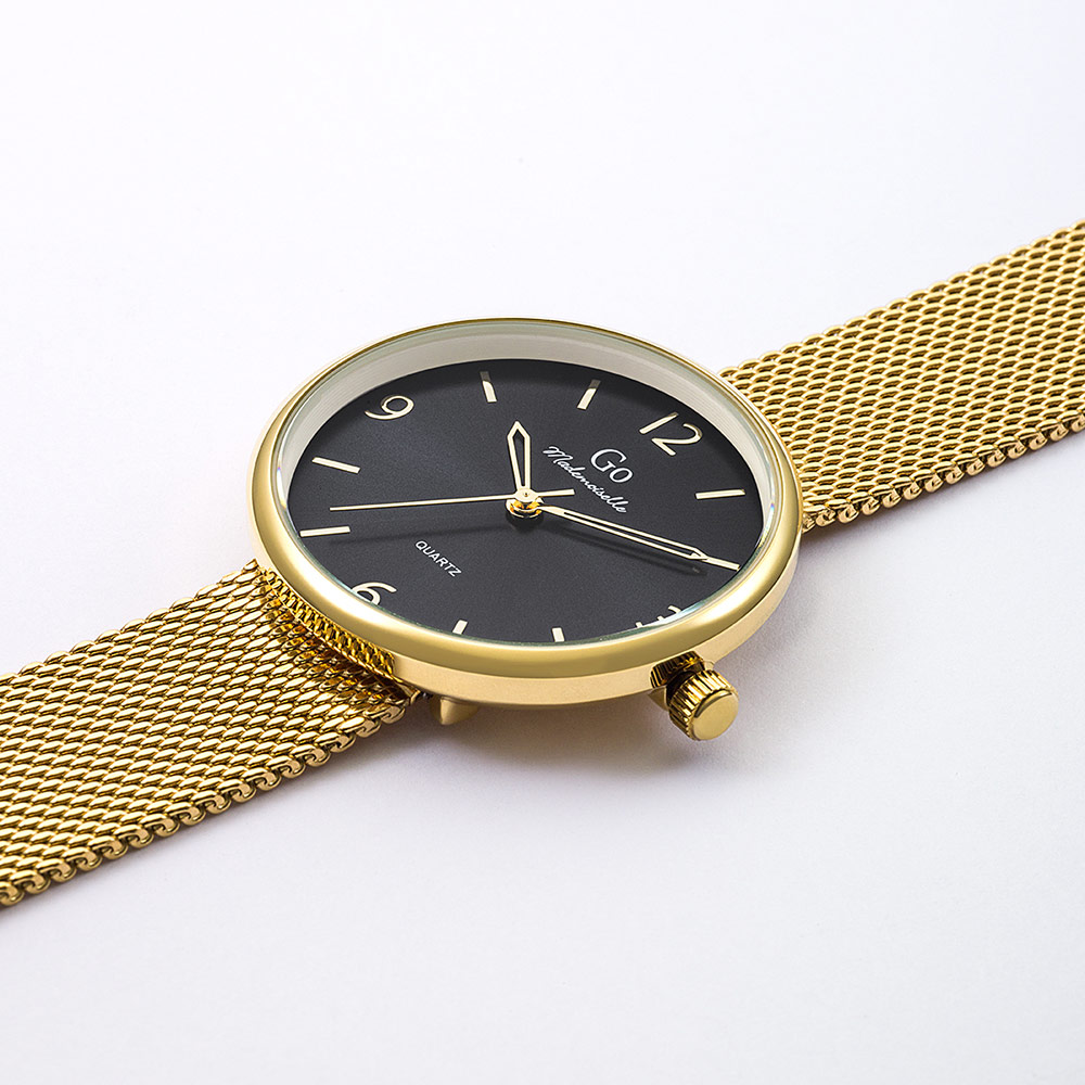 Montre Femme Boîtier Doré Bracelet Métal Doré - 695586 – Image 2